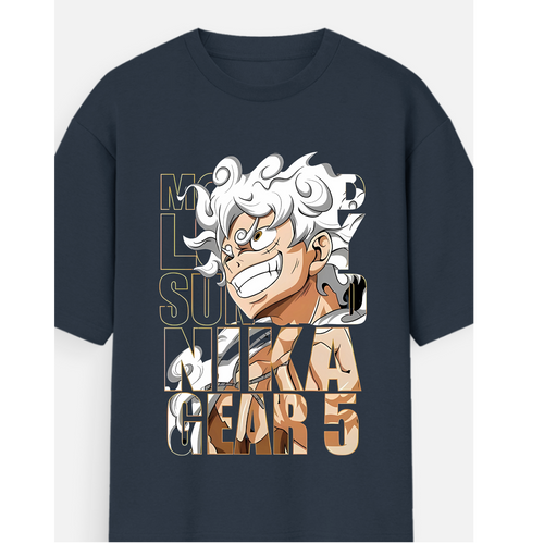 "Gear 5 Nika Oversized Tee – Maroon Edition"